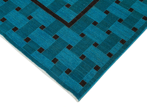 Tebriz Turquoise Classic Cotton Wool Handmade Area Rug 5'11'' x 8'9''