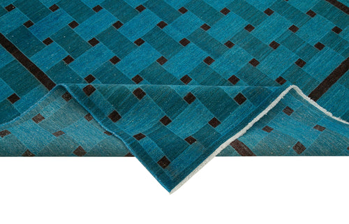 Tebriz Turquoise Classic Cotton Wool Handmade Area Rug 5'11'' x 8'9''