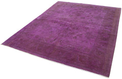 Tebriz Purple Classic Cotton Wool Handmade Area Rug 8'0'' x 6'4''