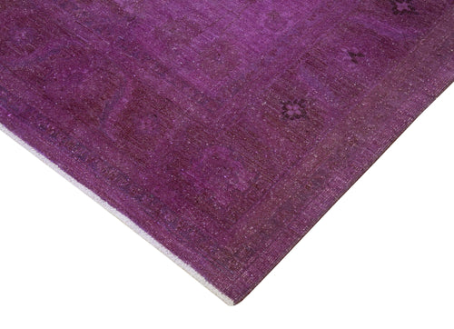 Tebriz Purple Classic Cotton Wool Handmade Area Rug 8'0'' x 6'4''
