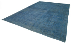 Handmade Area Rug – Tebriz Blue Classic Cotton Wool Turkish Vintage Carpet 10'3''x14'10''