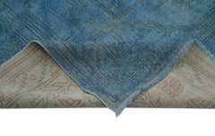 Handmade Area Rug – Tebriz Blue Classic Cotton Wool Turkish Vintage Carpet 10'3''x14'10''