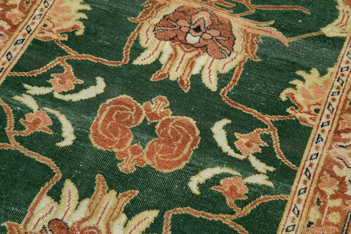 Tebriz Green Classic Cotton Wool Handmade Area Rug 2'11'' x 18'3''