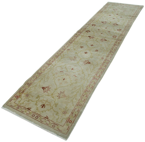 Tebriz Beige Classic Cotton Wool Handmade Area Rug 2'7'' x 10'9''