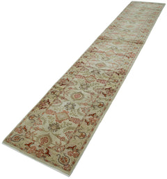 Tebriz Beige Classic Cotton Wool Handmade Area Rug 2'6'' x 13'8''