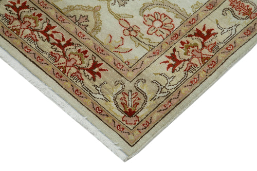 Tebriz Beige Classic Cotton Wool Handmade Area Rug 2'6'' x 13'10''