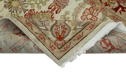 Tebriz Beige Classic Cotton Wool Handmade Area Rug 2'6'' x 13'10''