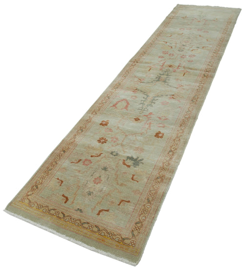 Tebriz Beige Classic Cotton Wool Handmade Area Rug 2'7'' x 12'0''
