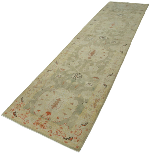 Tebriz Beige Classic Cotton Wool Handmade Area Rug 2'11'' x 12'4''