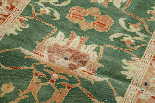 Tebriz Green Classic Cotton Wool Handmade Area Rug 2'11'' x 11'9''