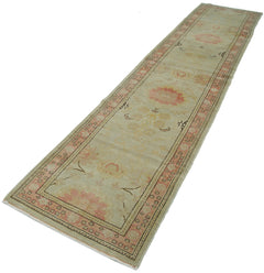 Handmade Area Rug – Classic Beige Cotton Wool Long Runner Rug 2'7''x12'1''