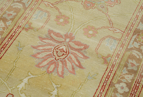 Tebriz Beige Classic Cotton Wool Handmade Area Rug 2'4'' x 13'7''