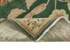 Tebriz Green Classic Cotton Wool Handmade Area Rug 3'0'' x 12'0''