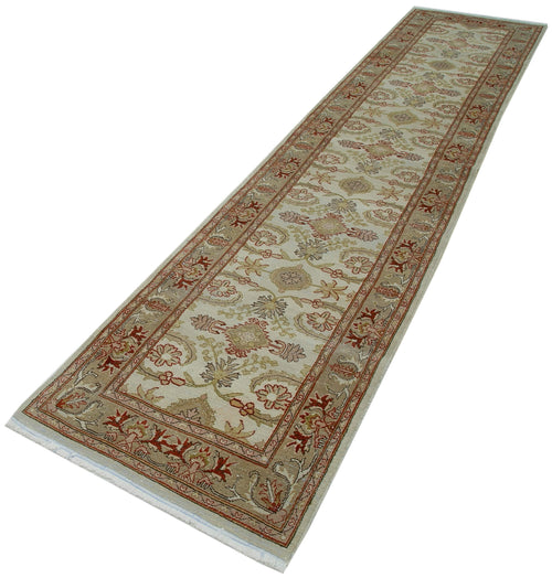 Tebriz Beige Classic Cotton Wool Handmade Area Rug 2'6'' x 11'8''
