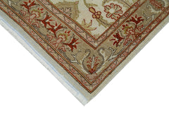 Tebriz Beige Classic Cotton Wool Handmade Area Rug 2'6'' x 11'8''