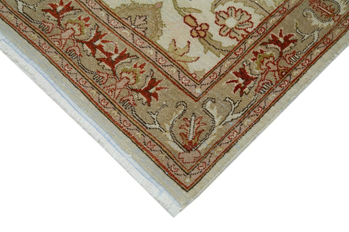 Tebriz Beige Classic Cotton Wool Handmade Area Rug 2'6'' x 11'8''