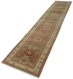 Tebriz Beige Classic Cotton Wool Handmade Area Rug 2'6'' x 13'5''