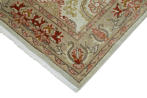 Tebriz Beige Classic Cotton Wool Handmade Area Rug 2'5'' x 13'11''