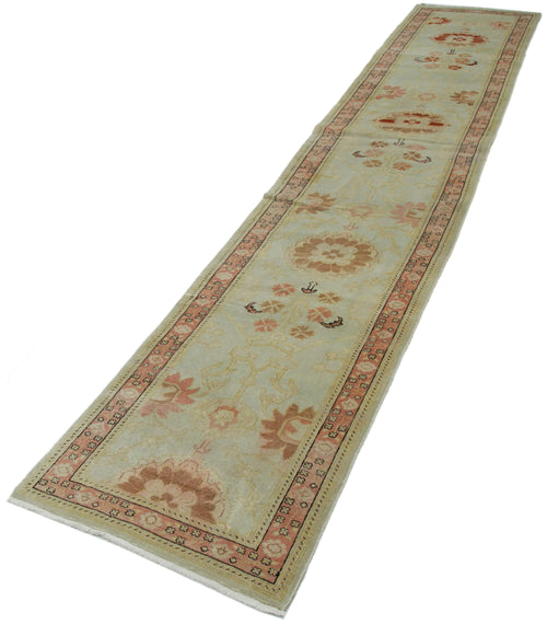 Tebriz Black Classic Cotton Wool Handmade Area Rug 2'7'' x 13'9''