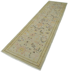 Tebriz Beige Classic Cotton Wool Handmade Area Rug 2'11'' x 11'11''
