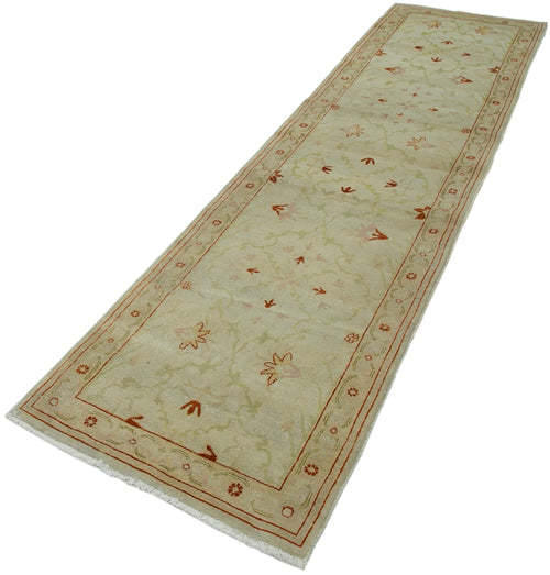 Tebriz Beige Classic Cotton Wool Handmade Area Rug 2'7'' x 10'1''