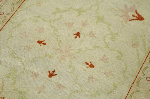 Tebriz Beige Classic Cotton Wool Handmade Area Rug 2'7'' x 10'1''