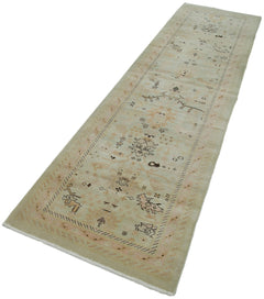 Tebriz Beige Classic Cotton Wool Handmade Area Rug 2'7'' x 10'1''