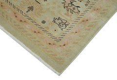 Tebriz Beige Classic Cotton Wool Handmade Area Rug 2'7'' x 10'1''