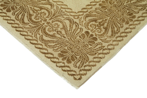 Tebriz Beige Classic Cotton Wool Handmade Area Rug 6'11'' x 9'8''