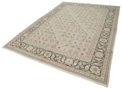Tebriz Grey Classic Cotton Wool Handmade Area Rug 7'2'' x 10'6''
