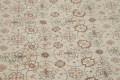 Tebriz Grey Classic Cotton Wool Handmade Area Rug 7'2'' x 10'6''