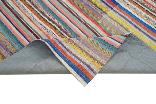 Kirk Yama Grey Patchwork Cotton Wool Handmade Area Rug 7'3'' x 9'10''