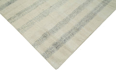 Kirk Yama White Patchwork Cotton Wool Handmade Area Rug 6'11'' x 10'8''