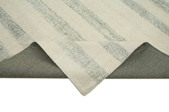 Kirk Yama White Patchwork Cotton Wool Handmade Area Rug 6'11'' x 10'8''