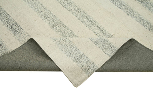 Kirk Yama White Patchwork Cotton Wool Handmade Area Rug 6'11'' x 10'8''