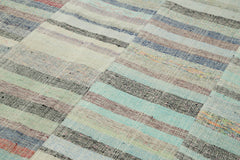 Kirk Yama Grey Patchwork Cotton Wool Handmade Area Rug 5'11'' x 9'8''