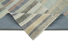 Kirk Yama Grey Patchwork Cotton Wool Handmade Area Rug 5'11'' x 9'8''