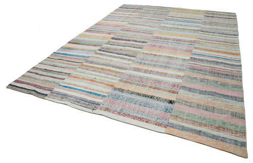 Kirk Yama Beige Patchwork Cotton Wool Handmade Area Rug 9'1'' x 12'10''
