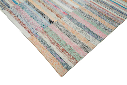 Kirk Yama Beige Patchwork Cotton Wool Handmade Area Rug 9'1'' x 12'10''