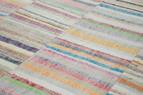 Kirk Yama Beige Patchwork Cotton Wool Handmade Area Rug 9'1'' x 12'10''