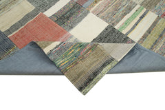 Kirk Yama Grey Patchwork Cotton Wool Handmade Area Rug 7'11'' x 11'10''