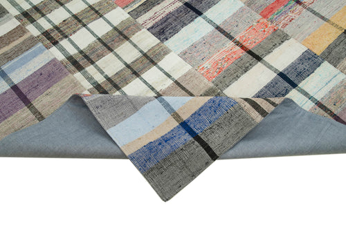 Kirk Yama Grey Patchwork Cotton Wool Handmade Area Rug 8'6'' x 12'2''