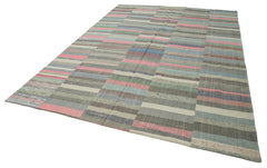 Kirk Yama Grey Patchwork Cotton Wool Handmade Area Rug 9'9'' x 11'11''