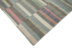 Kirk Yama Grey Patchwork Cotton Wool Handmade Area Rug 9'9'' x 11'11''