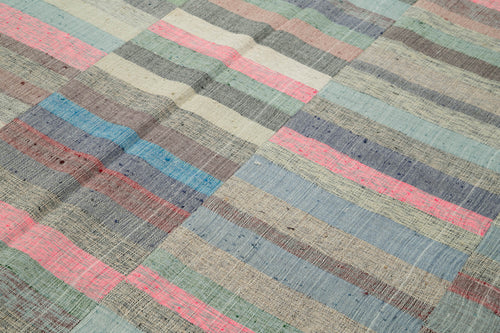 Kirk Yama Grey Patchwork Cotton Wool Handmade Area Rug 9'9'' x 11'11''