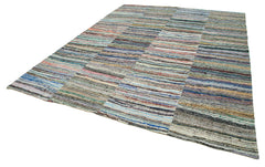Kirk Yama Grey Patchwork Cotton Wool Handmade Area Rug 9'2'' x 11'8''