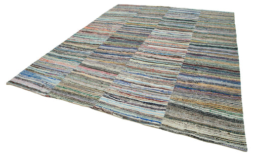 Kirk Yama Grey Patchwork Cotton Wool Handmade Area Rug 9'2'' x 11'8''