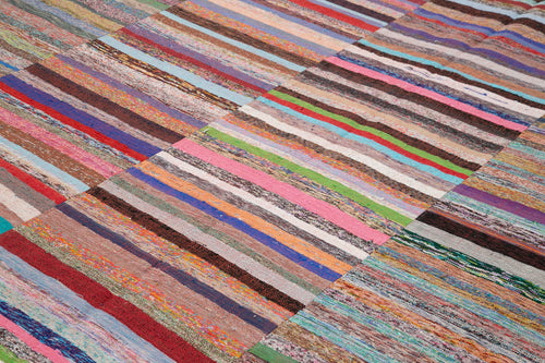 Kirk Yama Grey Patchwork Cotton Wool Handmade Area Rug 12'0'' x 15'0''