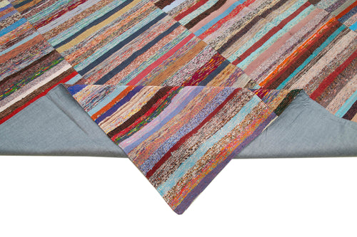 Kirk Yama Grey Patchwork Cotton Wool Handmade Area Rug 12'0'' x 15'0''