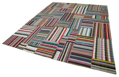 Kirk Yama Grey Patchwork Cotton Wool Handmade Area Rug 11'9'' x 15'0''